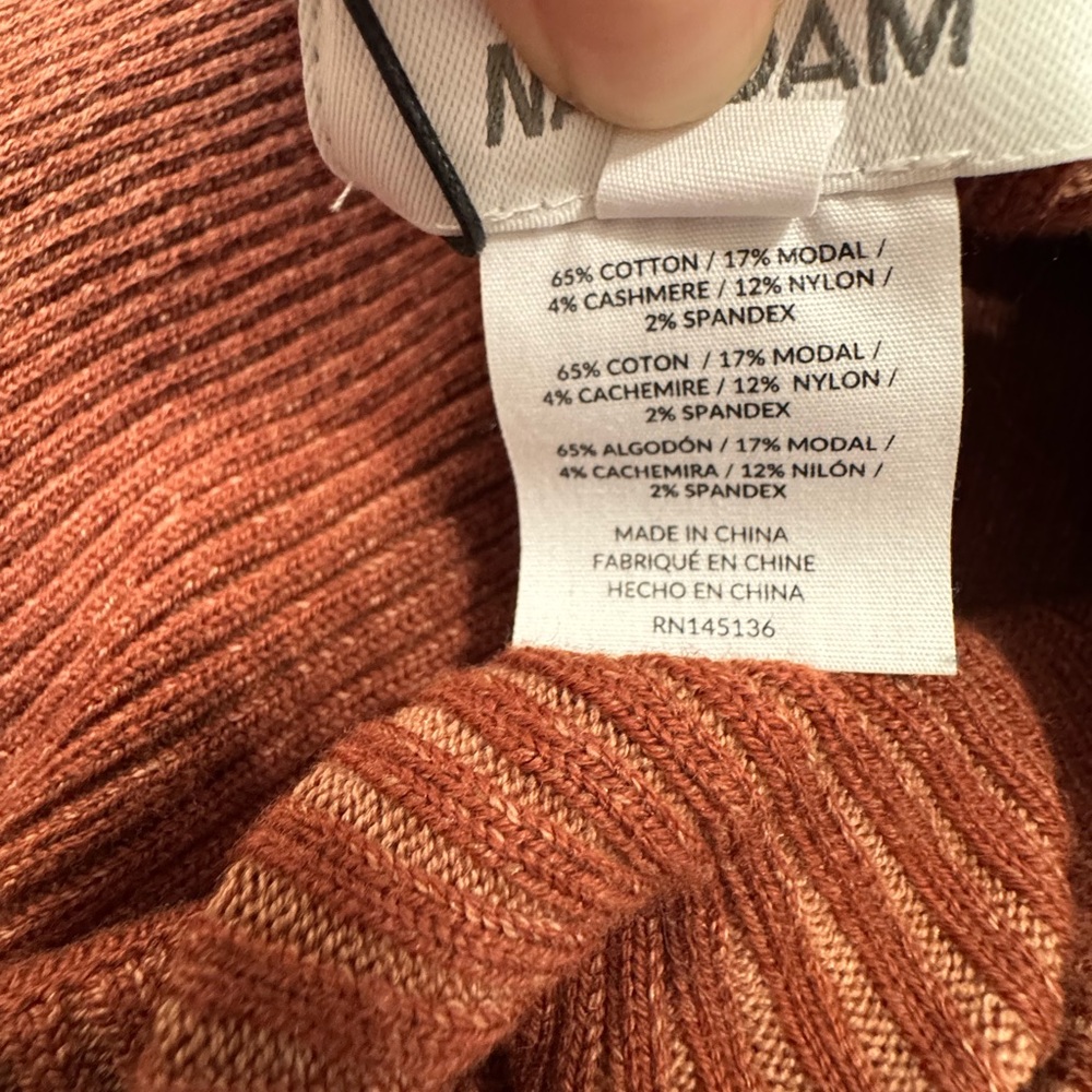 NWT NAADAM Ribbed Reversible Twist Midi Dress in Brick Medium - Picture 4 of 6